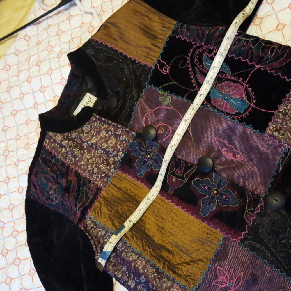 velvet patchwork jacket - Picture 5 of 6